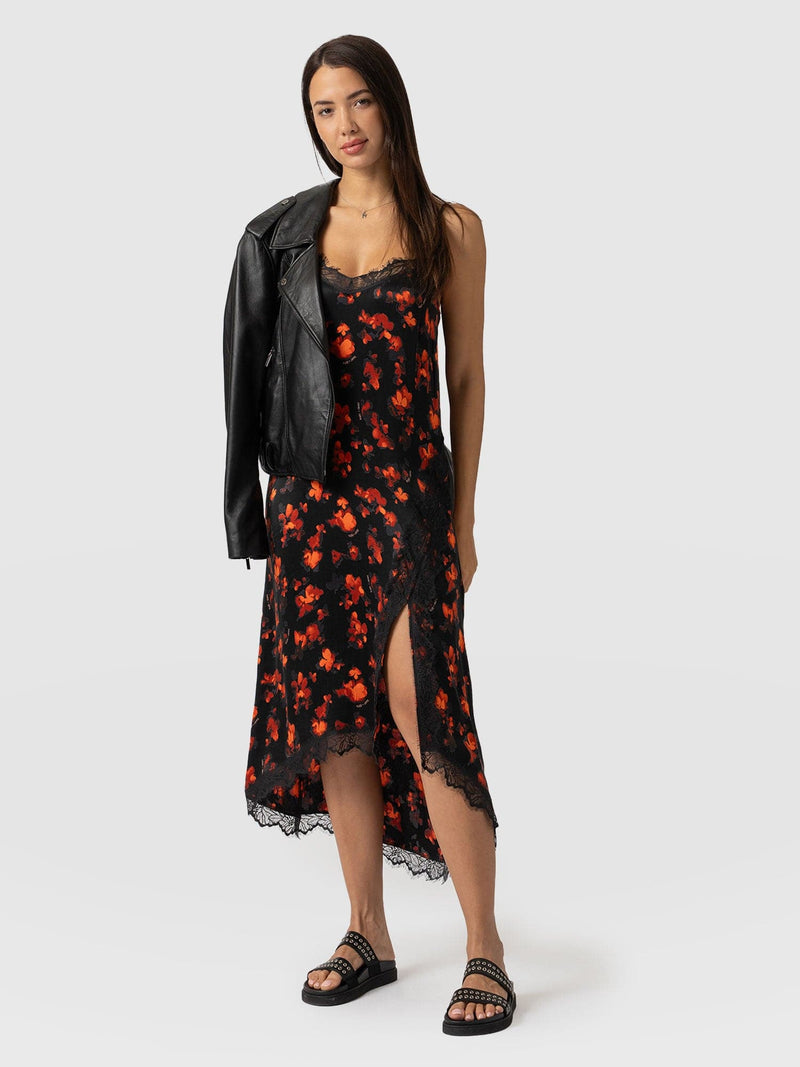 Harper Lace Cami Dress Red Aurora - Women's Dresses | Saint + Sofia® EU