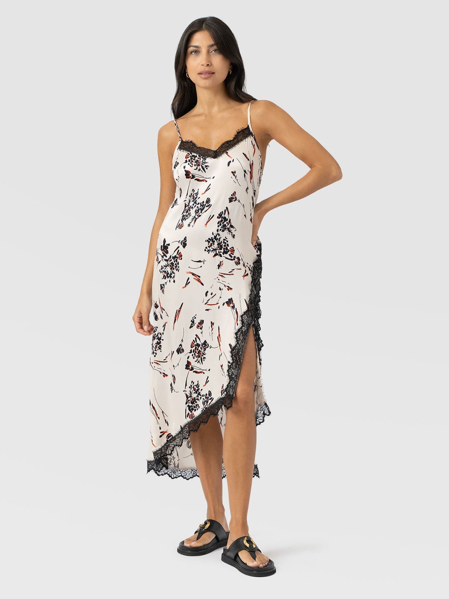 Harper Lace Cami Dress - White Mist Floral - Women's Dresses | Saint + Sofia® EU