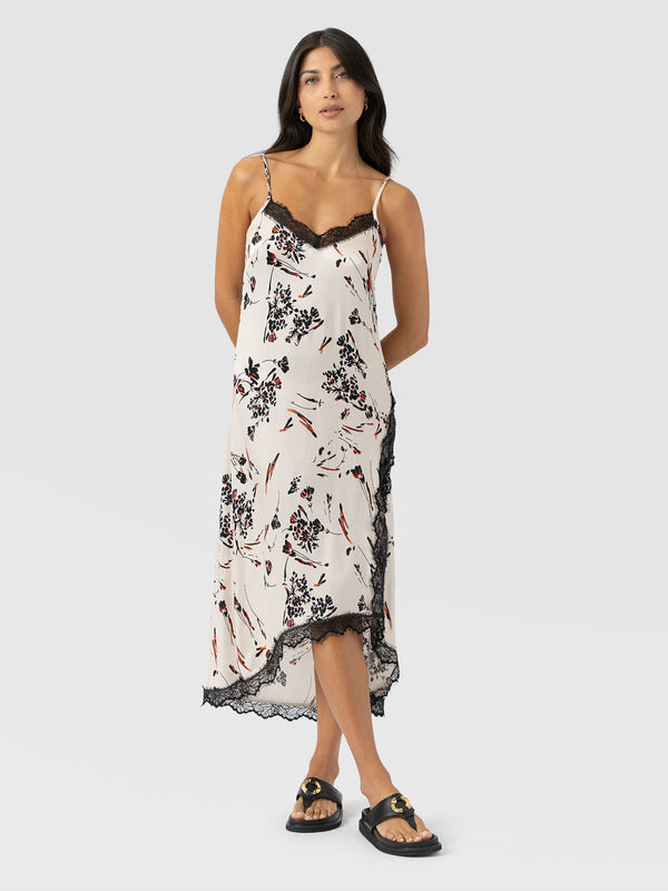 Harper Lace Cami Dress - White Mist Floral