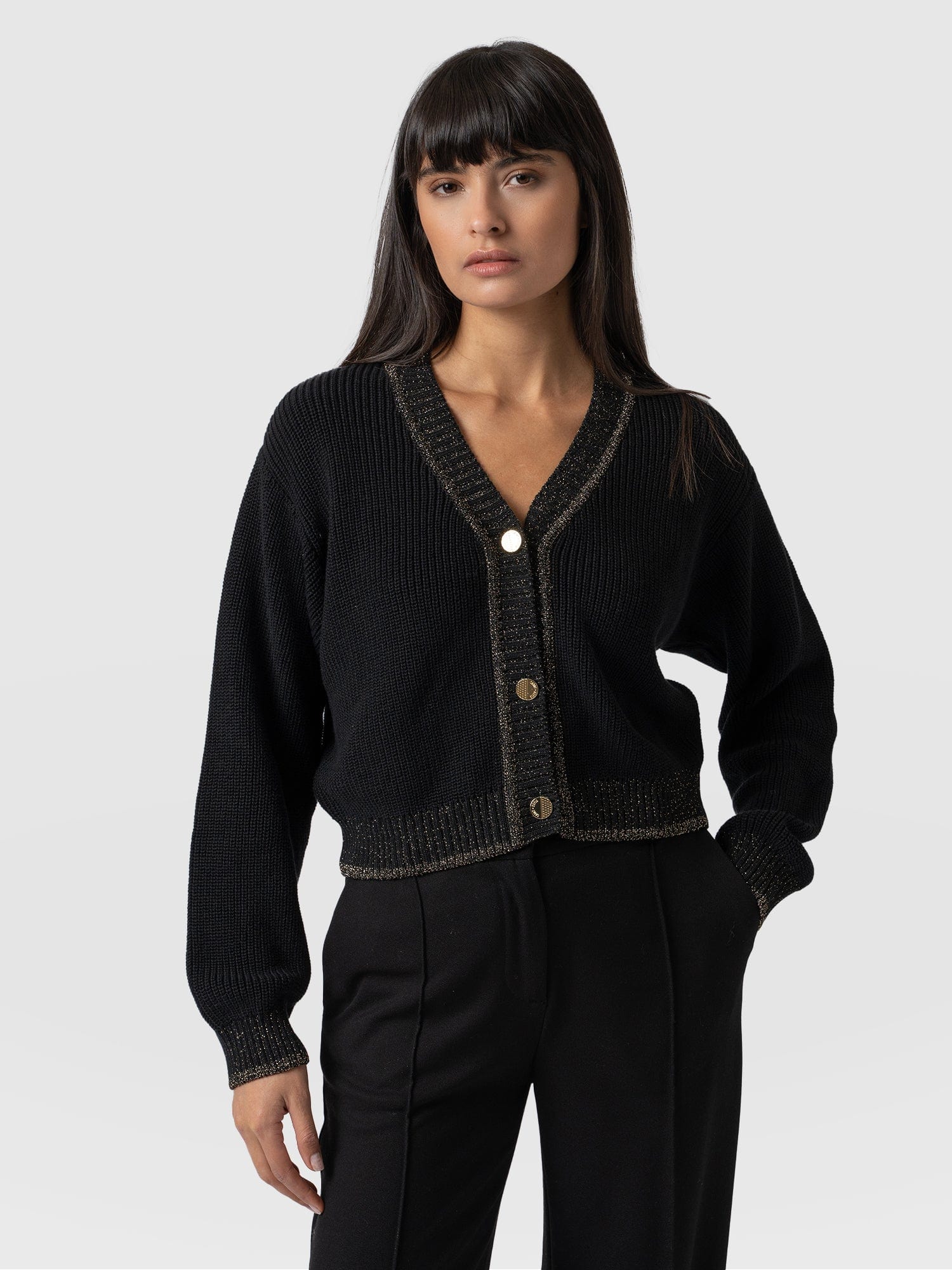 Black 2025 lurex cardigan