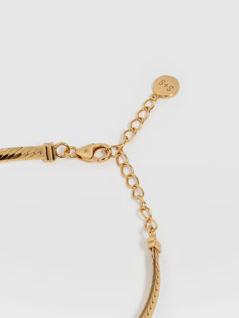 Herringbone Chain Bracelet Gold - Women's Jewellery | Saint + Sofia® EU