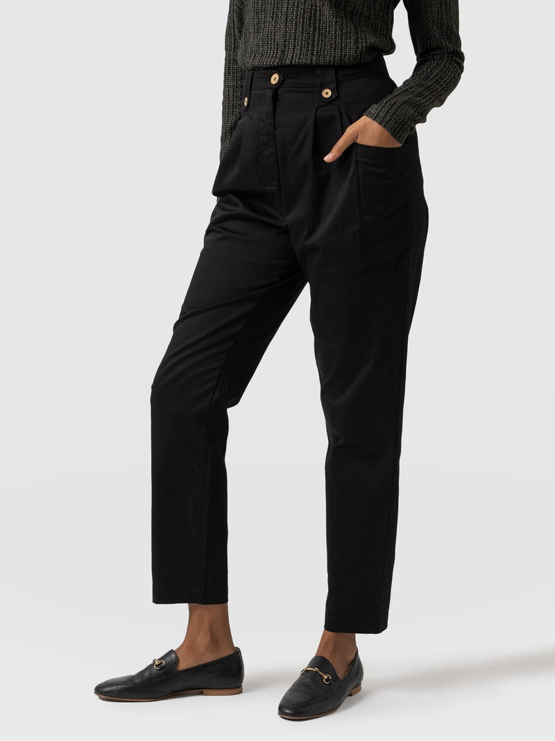 High Waisted Cargo Pant Black - Women's Trousers | Saint + Sofia® EU