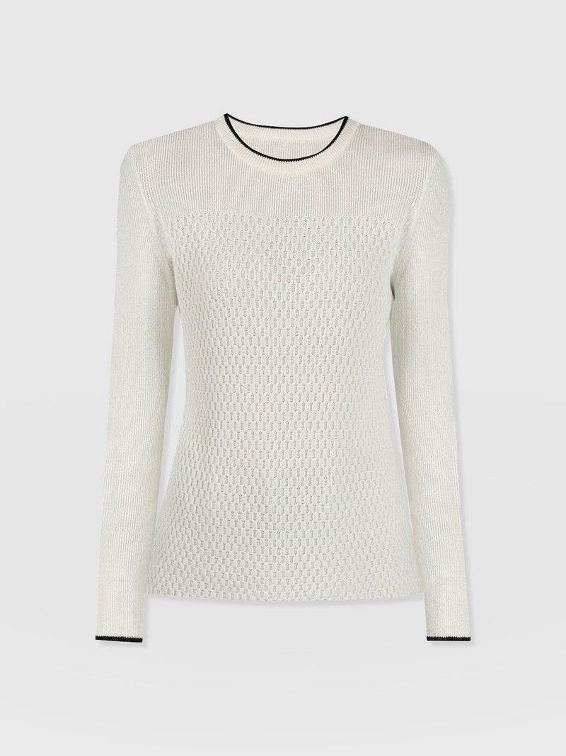 Honeycomb Rib Jumper Cream - Women's Jumpers | Saint + Sofia® EU