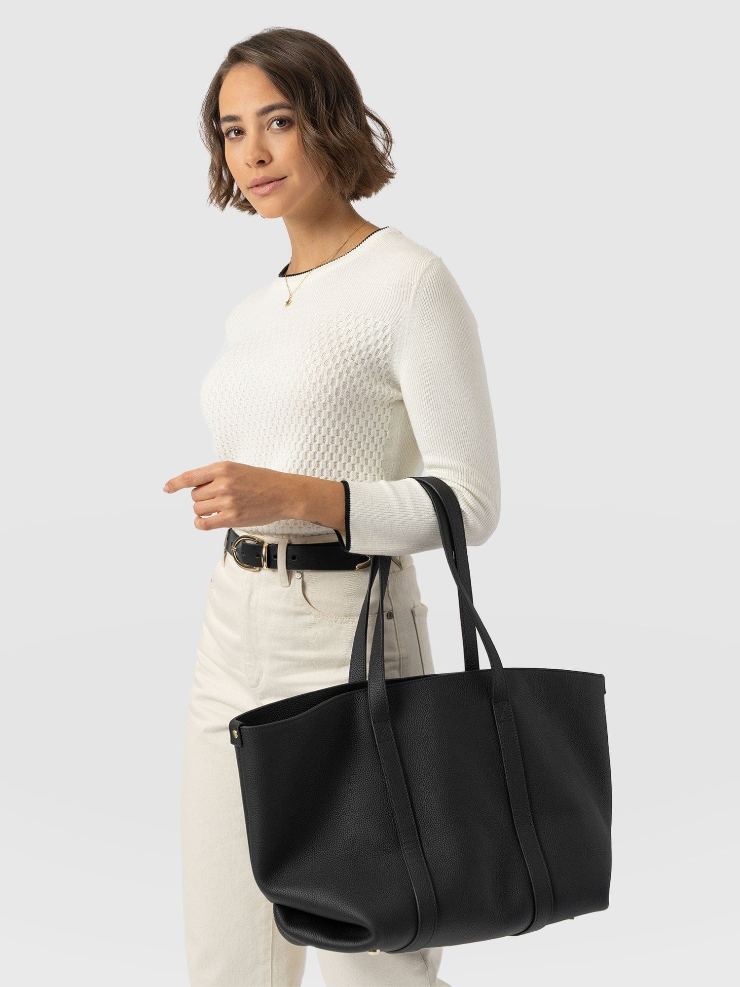 Honeycomb Rib Jumper Cream - Women's Jumpers | Saint + Sofia® EU