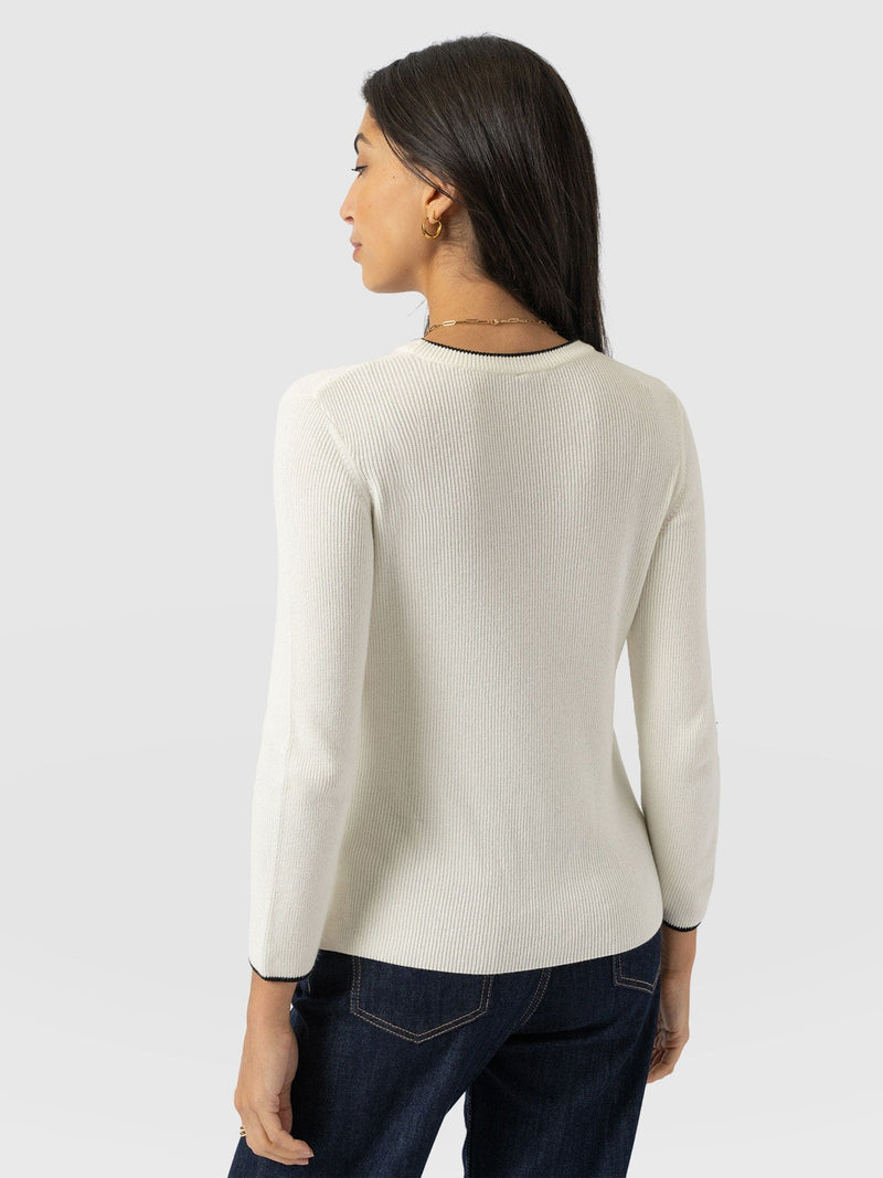 Honeycomb Rib Jumper Cream - Women's Jumpers | Saint + Sofia® EU