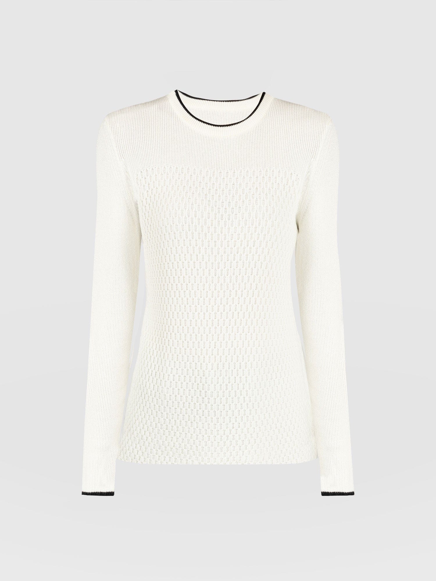 Honeycomb Rib Jumper Cream - Women's Jumpers | Saint + Sofia® EU
