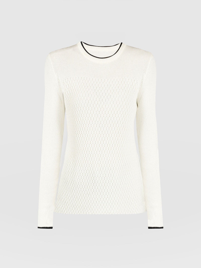 Honeycomb Rib Jumper Cream - Women's Jumpers | Saint + Sofia® EU