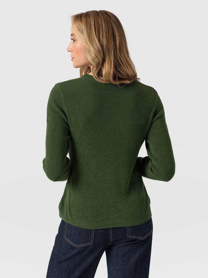 Honeycomb Rib Jumper Green - Women's Jumpers | Saint + Sofia® EU