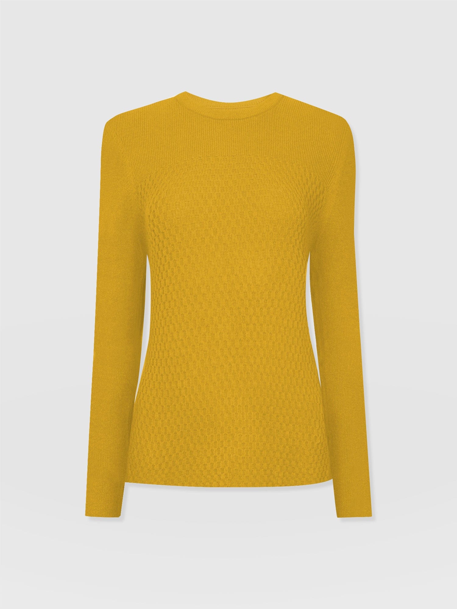 Honeycomb Rib Jumper Yellow - Women's Jumpers | Saint + Sofia® EU