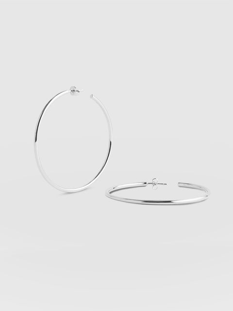 Hoop Large Earrings - Silver - Women's Jewellers | Saint and Sofia® EU