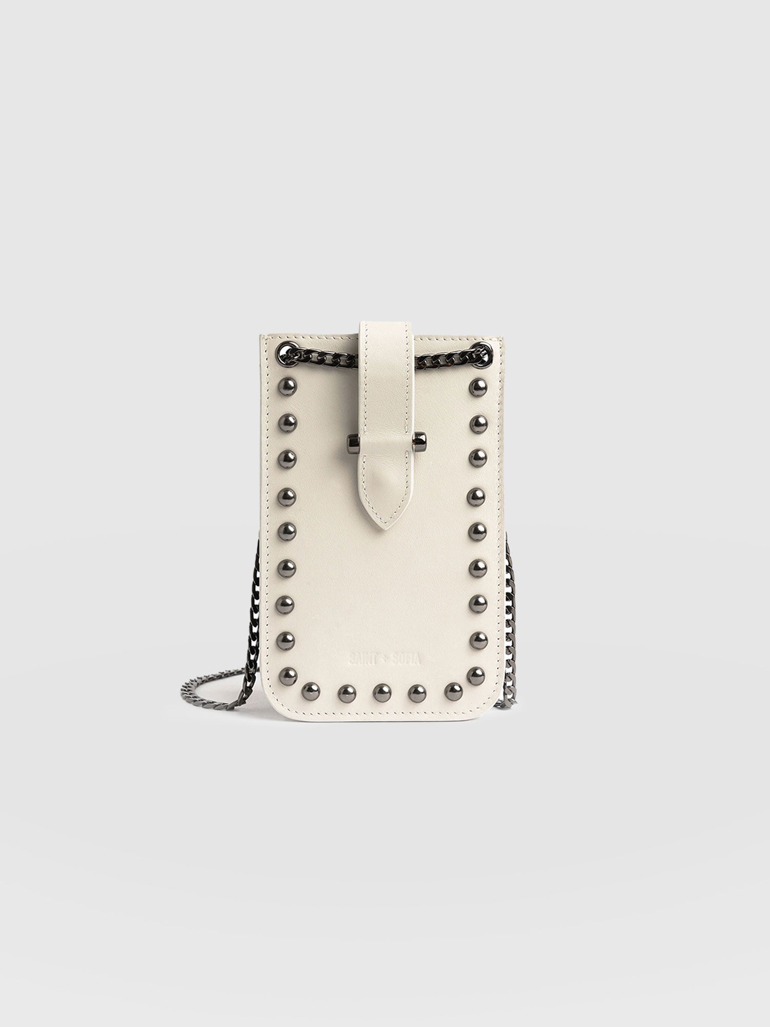 Hoxton Studded Phone Bag Cream - Women's Phone Bag | Saint + Sofia® EU