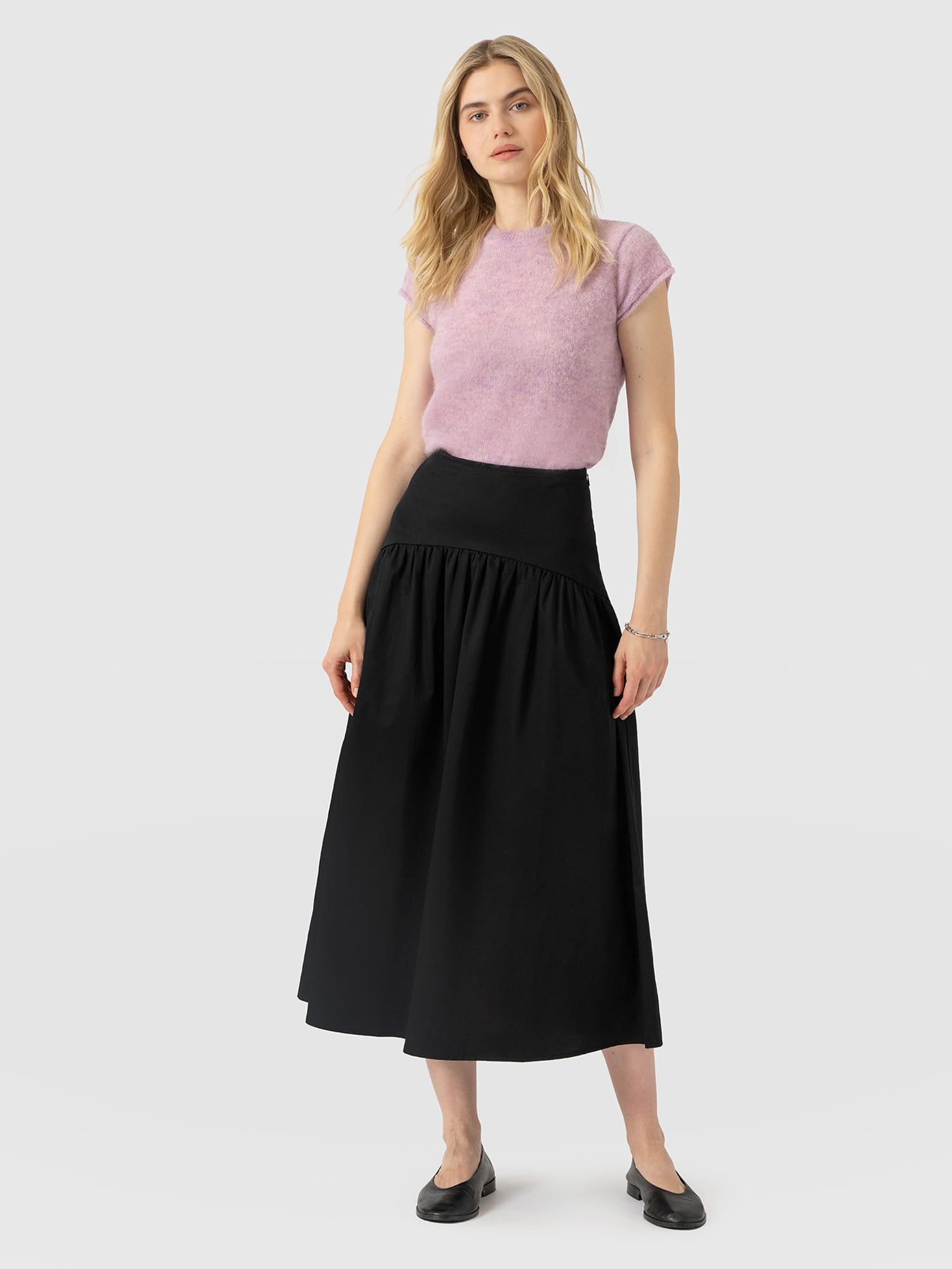 Indie Basque Waist Skirt - Black - Women's Skirts | Saint and Sofia® EU