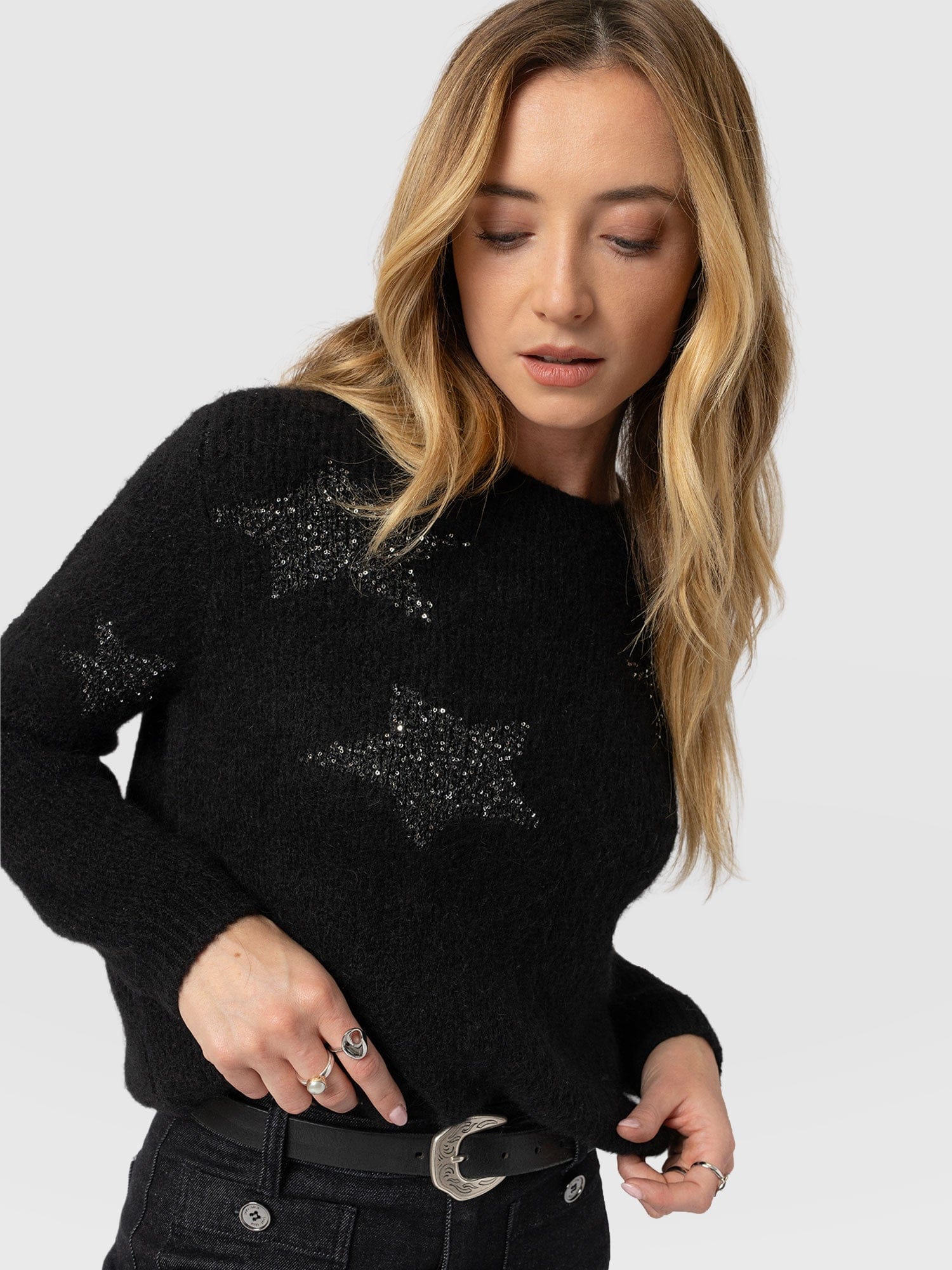 Indy Star Jumper - Black - Women's Jumpers | Saint + Sofia® EU