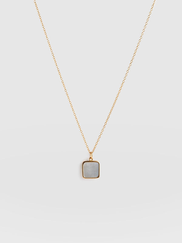 Iridescence Square Charm Necklace Gold - Women's Jewellery |  Saint + Sofia® EU