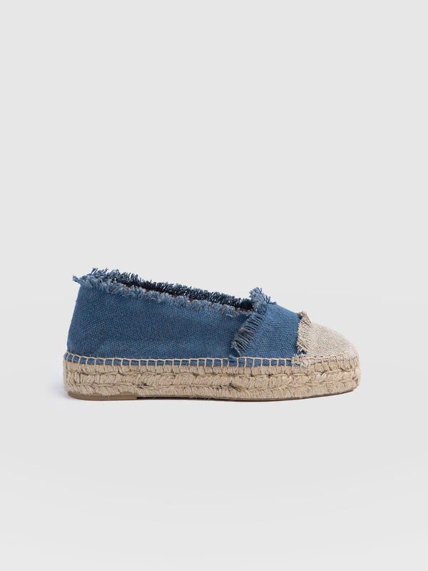 Ivy Frayed Espadrille Pumps - Blue - Women's Sandalss | Saint + Sofia® EU