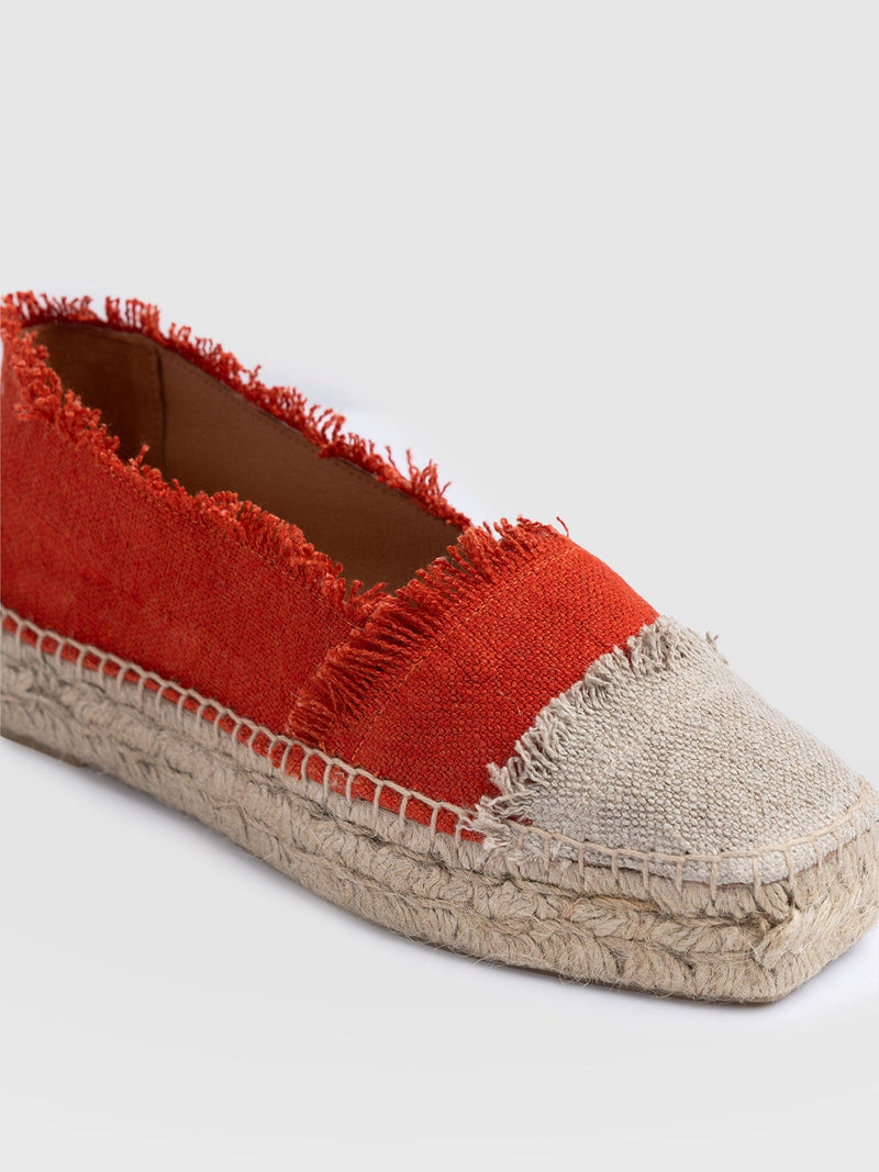Ivy Frayed Espadrille Pumps - Orange - Women's Sandalss | Saint + Sofia® EU