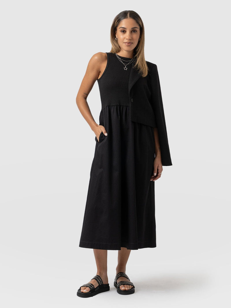 Ivy Full Skirt Sleeveless Dress Black - Women's Dresses | Saint + Sofia® EU