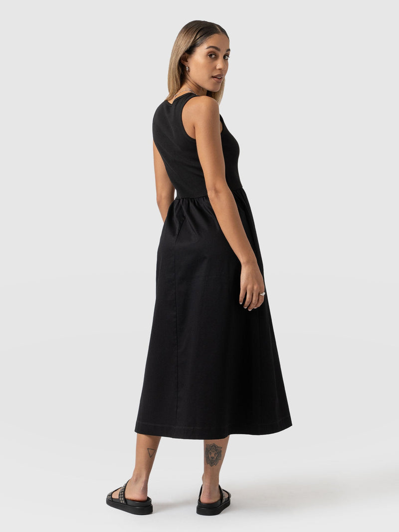 Ivy Full Skirt Sleeveless Dress Black - Women's Dresses | Saint + Sofia® EU