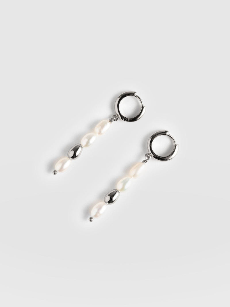 Jacqueline Pearl Drop Earrings Silver - Women's Jewellery |  Saint + Sofia® EU