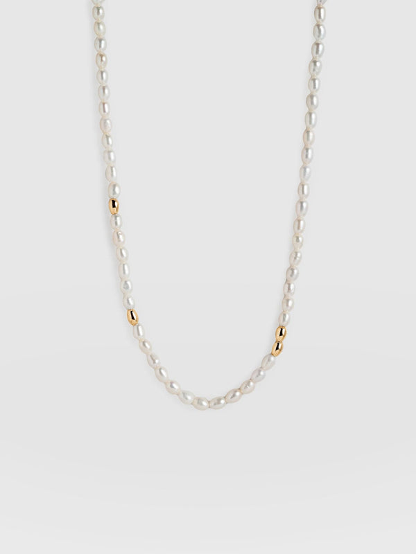 Jacqueline Pearl Necklace Gold - Women's Jewellery |  Saint + Sofia® EU