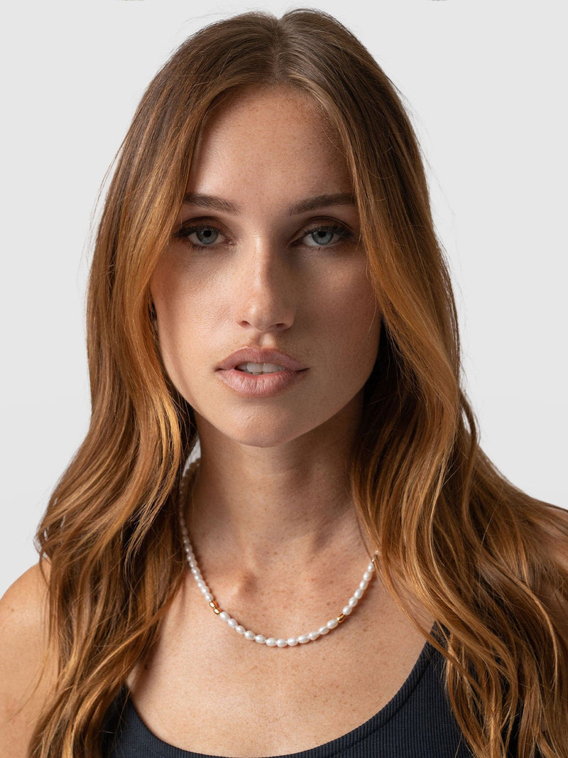 Jacqueline Pearl Necklace Gold - Women's Jewellery |  Saint + Sofia® EU