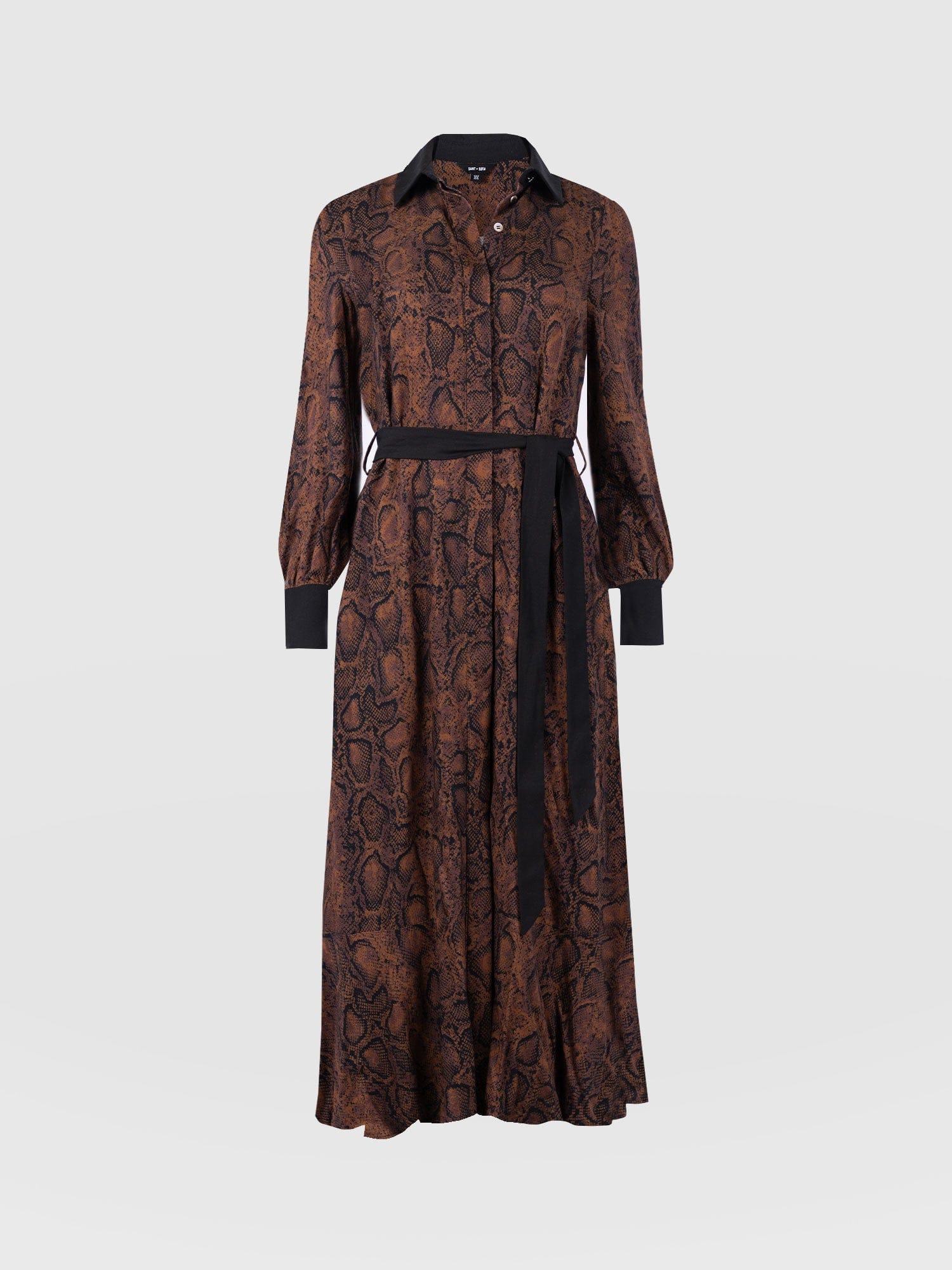 Jacqueline Shirt Dress Brown Snake - Women's Dresses | Saint + Sofia® EU