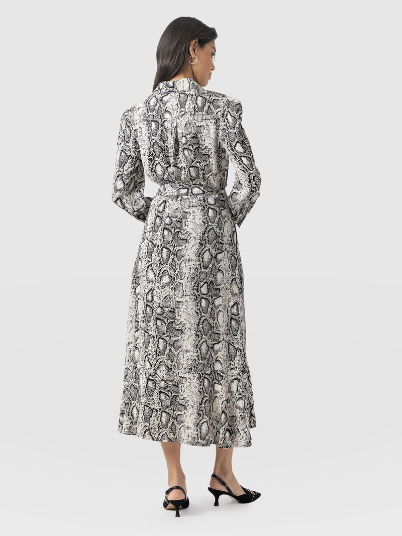 Jacqueline Shirt Dress Cream Snake - Women's Dresses | Saint + Sofia® EU