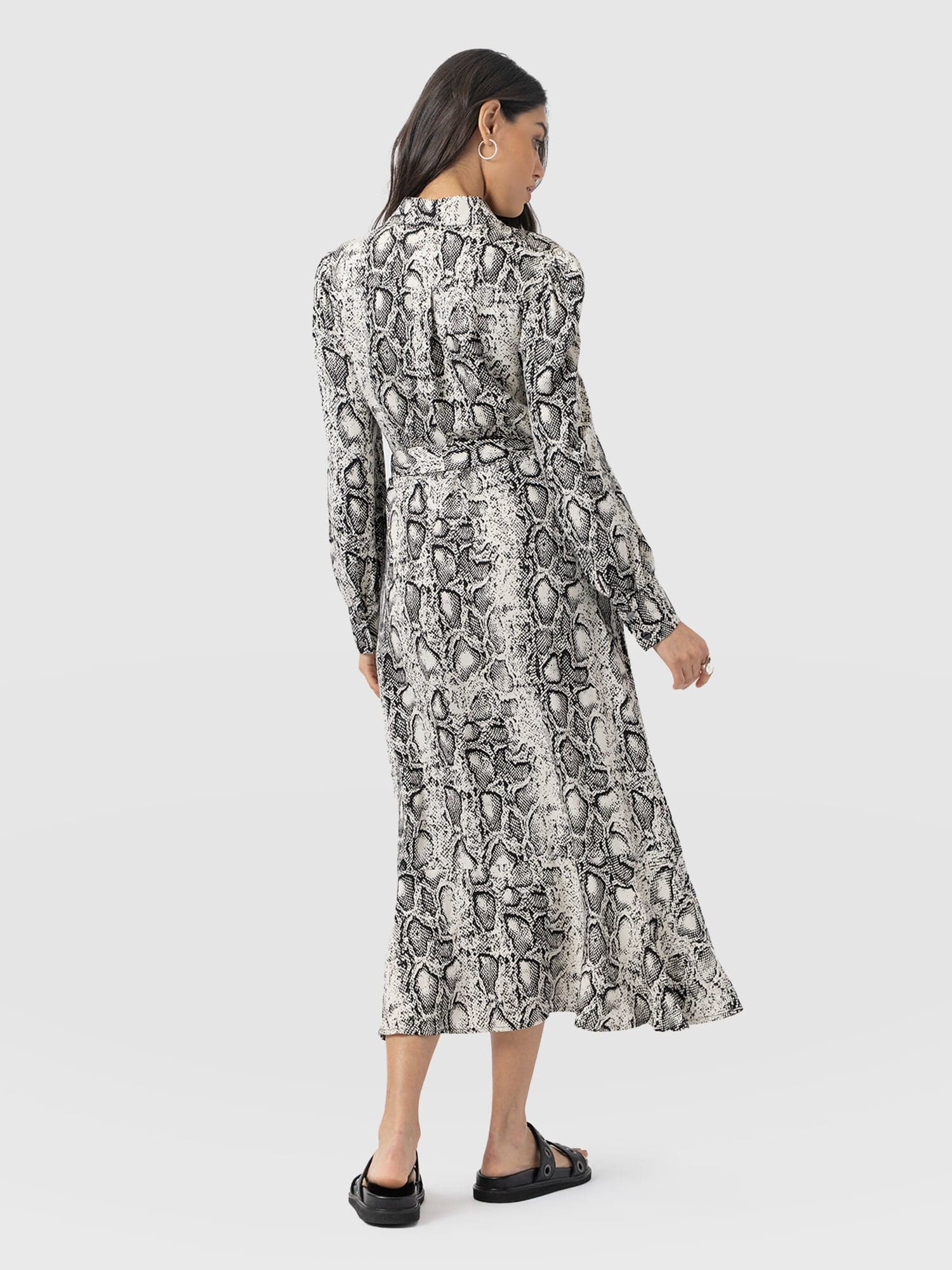 Jacqueline Shirt Dress Cream Snake - Women's Dresses | Saint + Sofia® EU