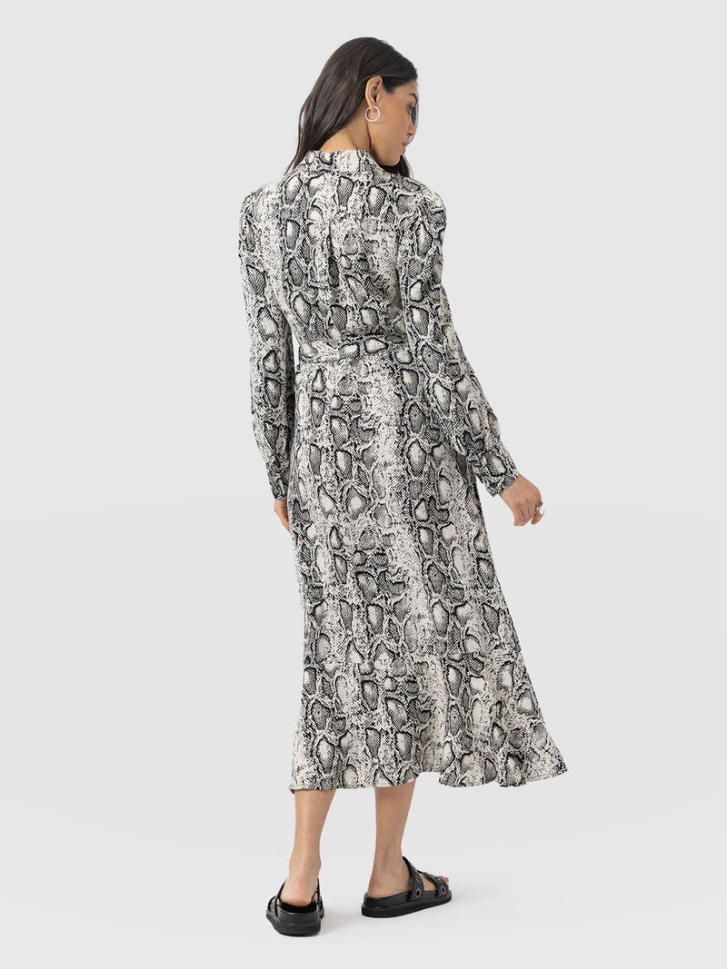 Jacqueline Shirt Dress Cream Snake - Women's Dresses | Saint + Sofia® EU