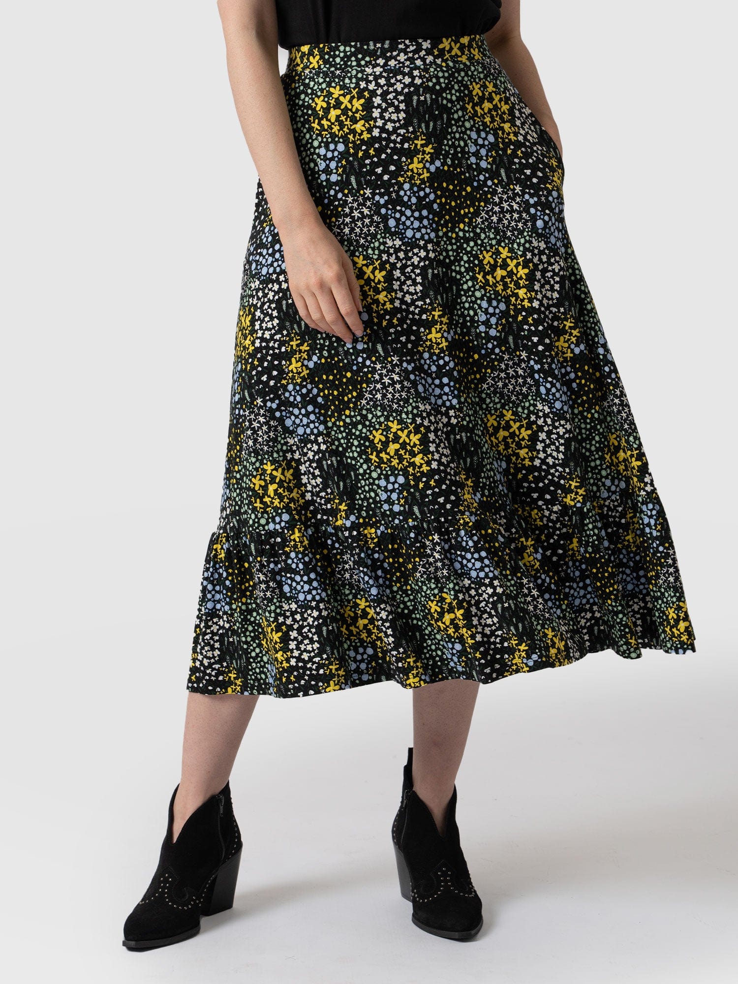 Jersey Riley Skirt Blue Ditsy Floral - Women's Skirts | Saint + Sofia® EU
