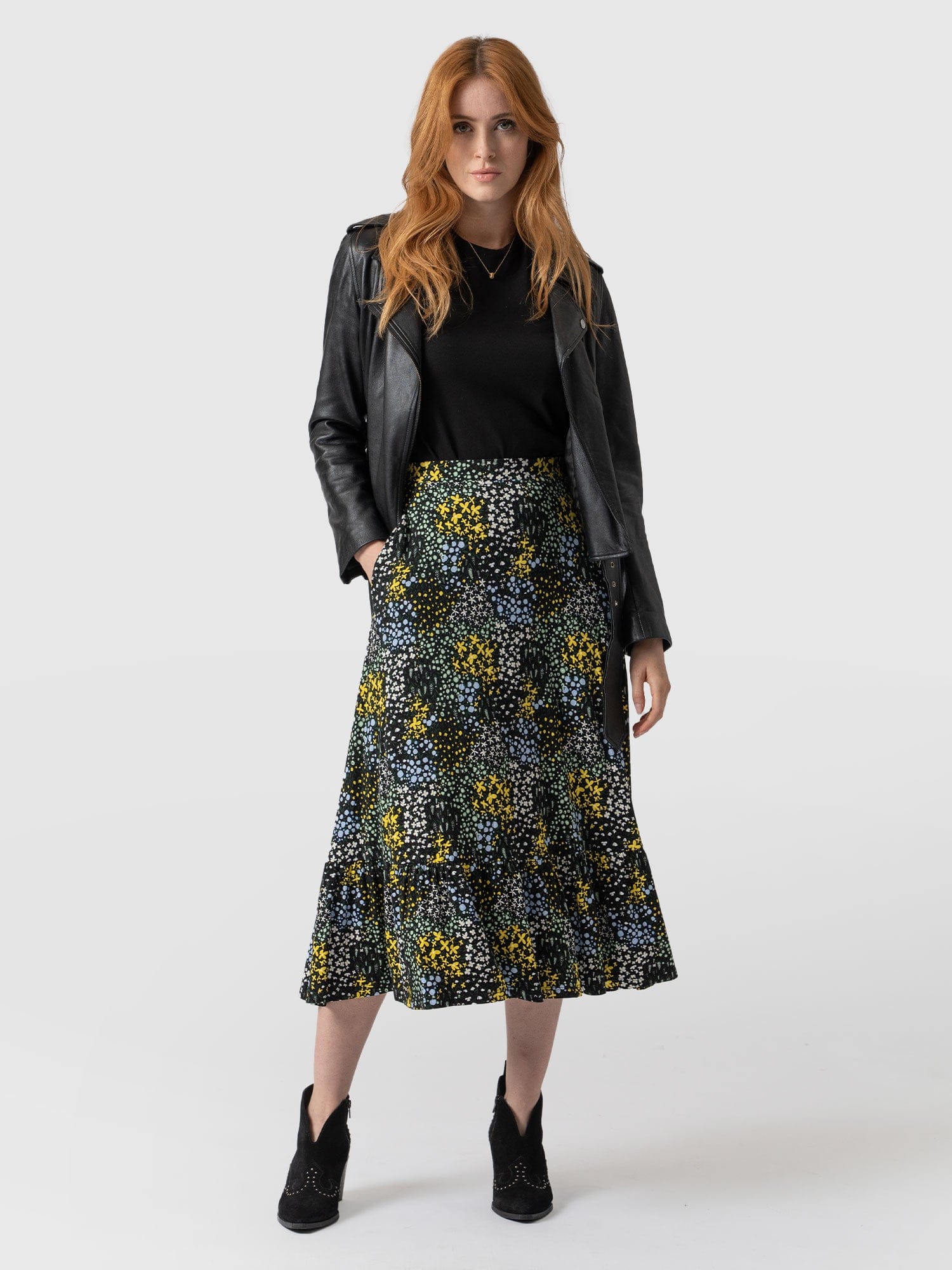 Jersey Riley Skirt Blue Ditsy Floral - Women's Skirts | Saint + Sofia® EU