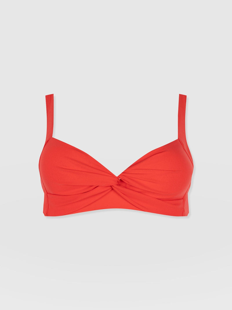Jesse Twist Front Bikini Top - Red - Women's Swimwear | Saint + Sofia® EU