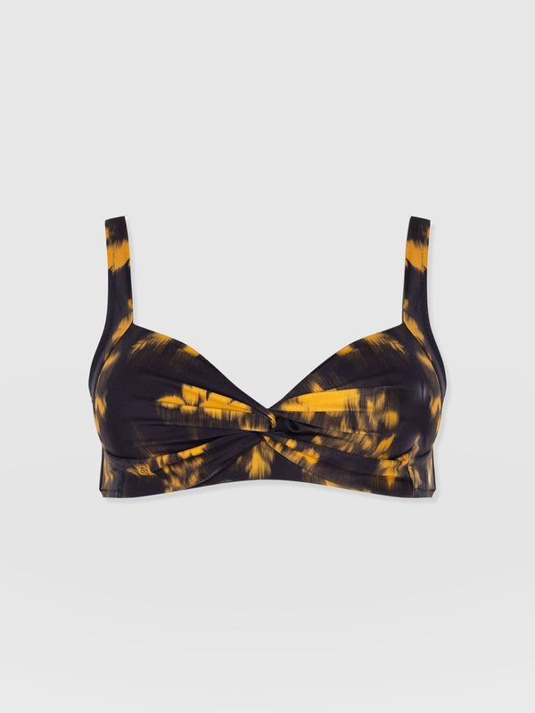 Jesse Twist Front Bikini Top - Yellow Fade Floral - Women's Swimwear | Saint + Sofia® EU