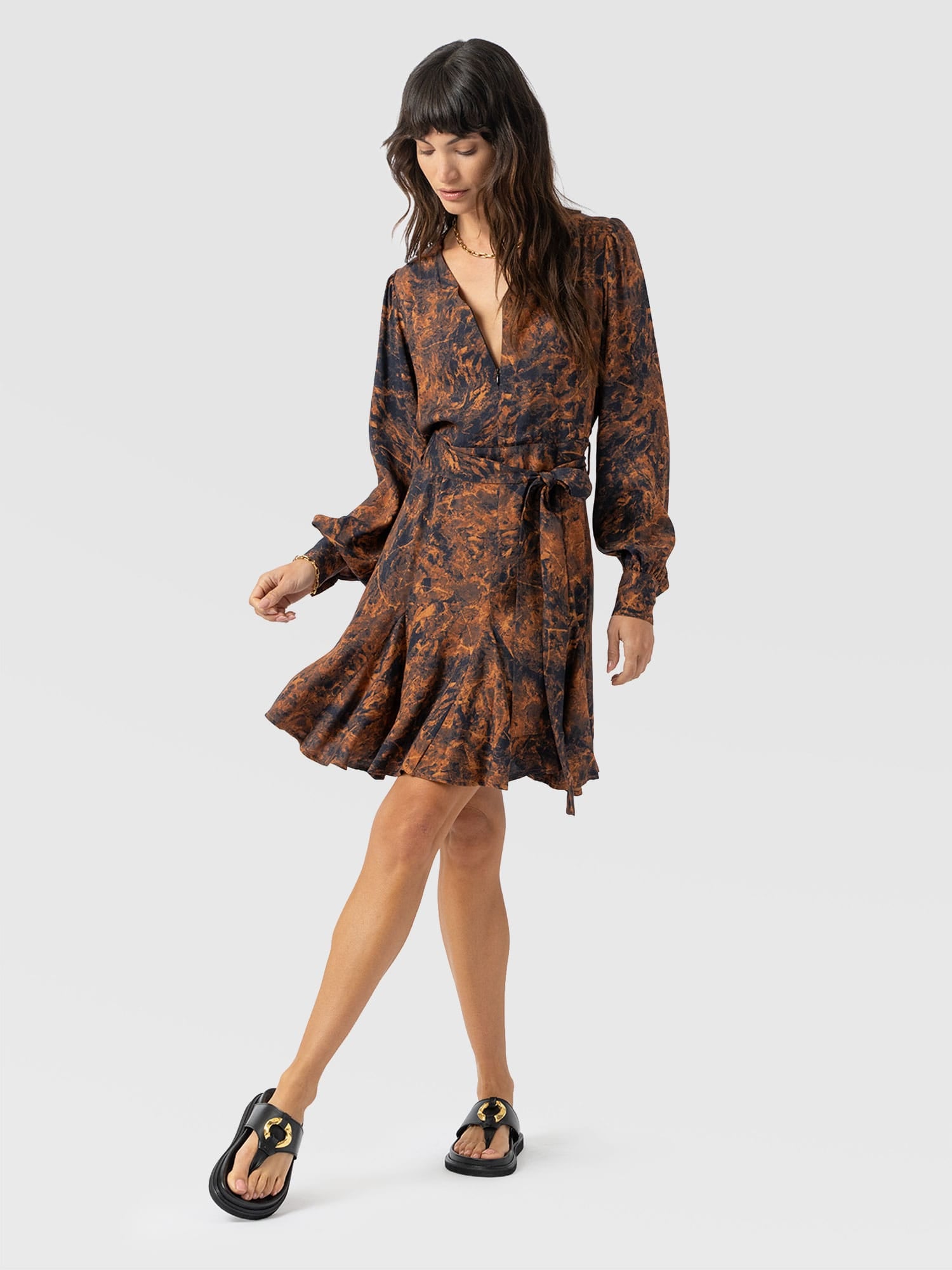 Joselyn Mini Dress - Brown Marble - Women's Dresses | Saint + Sofia® EU