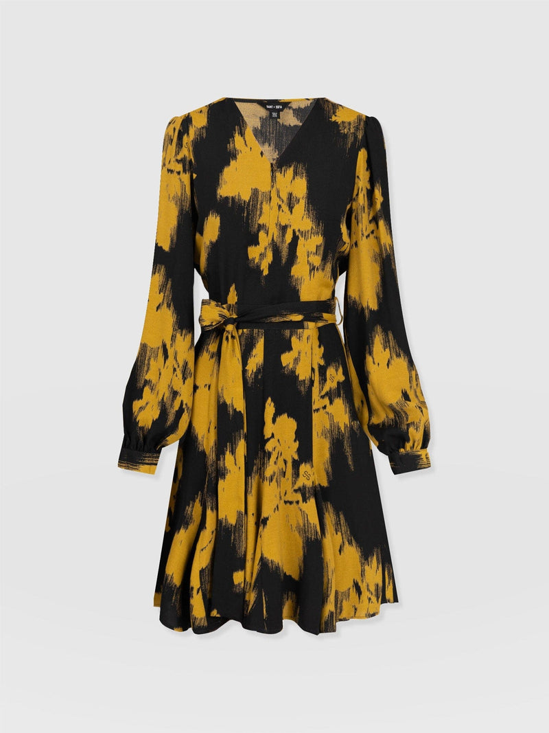 Joselyn Mini Dress Yellow Fade Floral - Women's Dresses | Saint + Sofia® EU