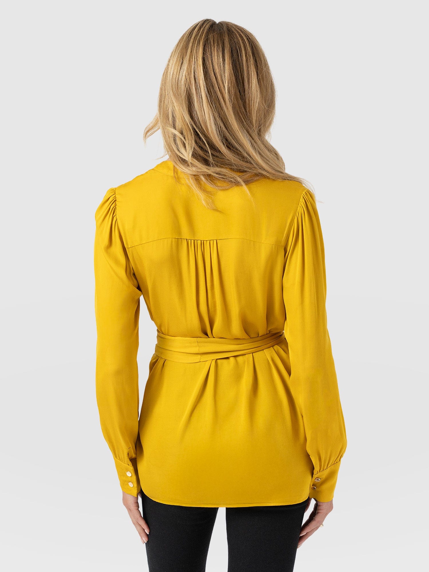 Joselyn V Neck Blouse - Golden Yellow - Women's Blouses | Saint + Sofia® EU