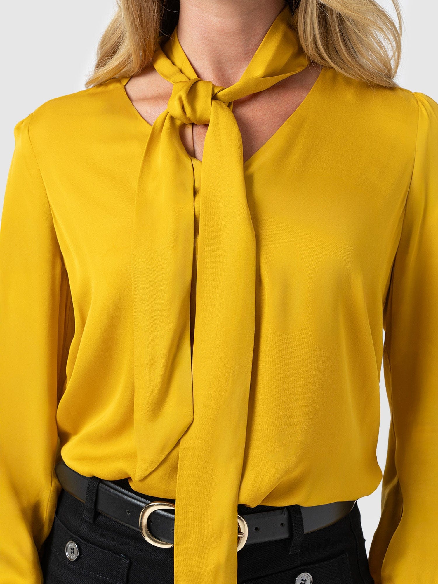 Joselyn V Neck Blouse - Golden Yellow - Women's Blouses | Saint + Sofia® EU