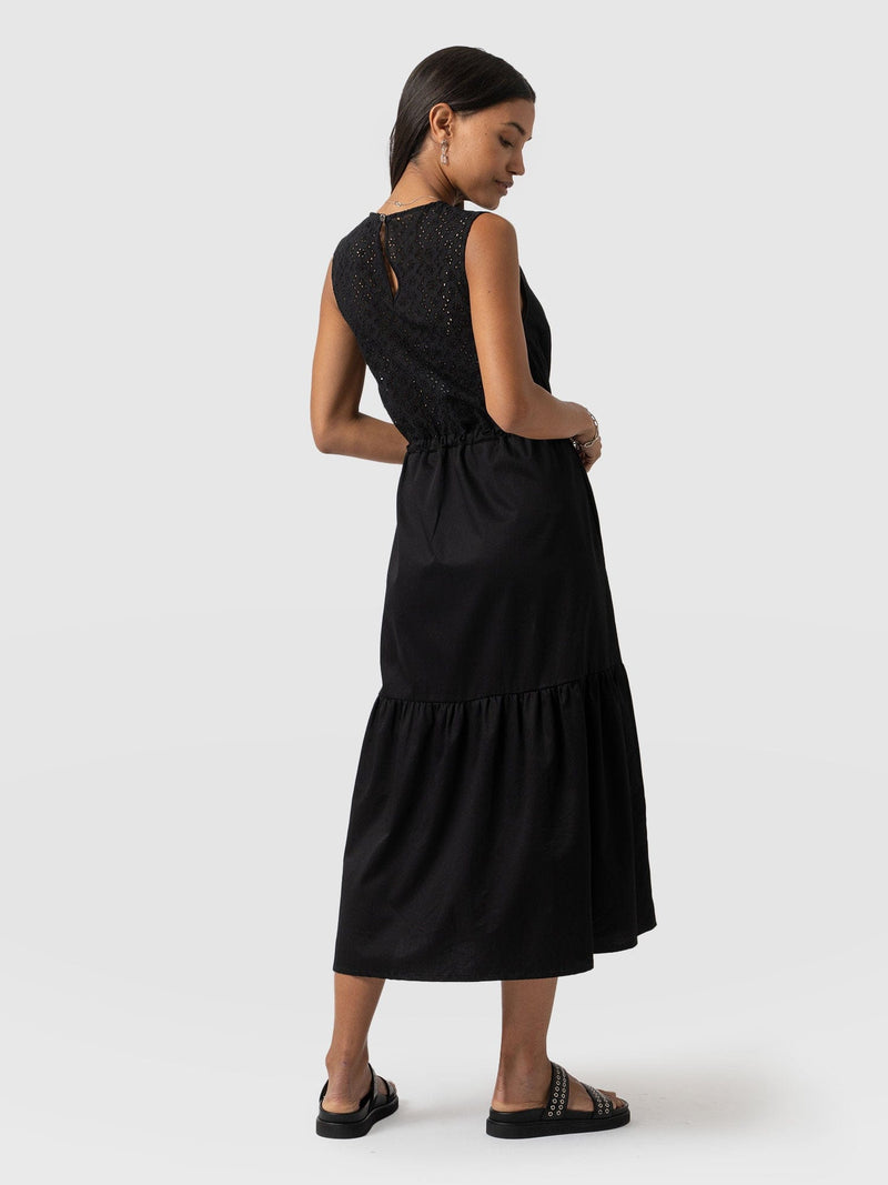 Kara Dress Black Broderie - Women's Dresses | Saint + Sofia® EU