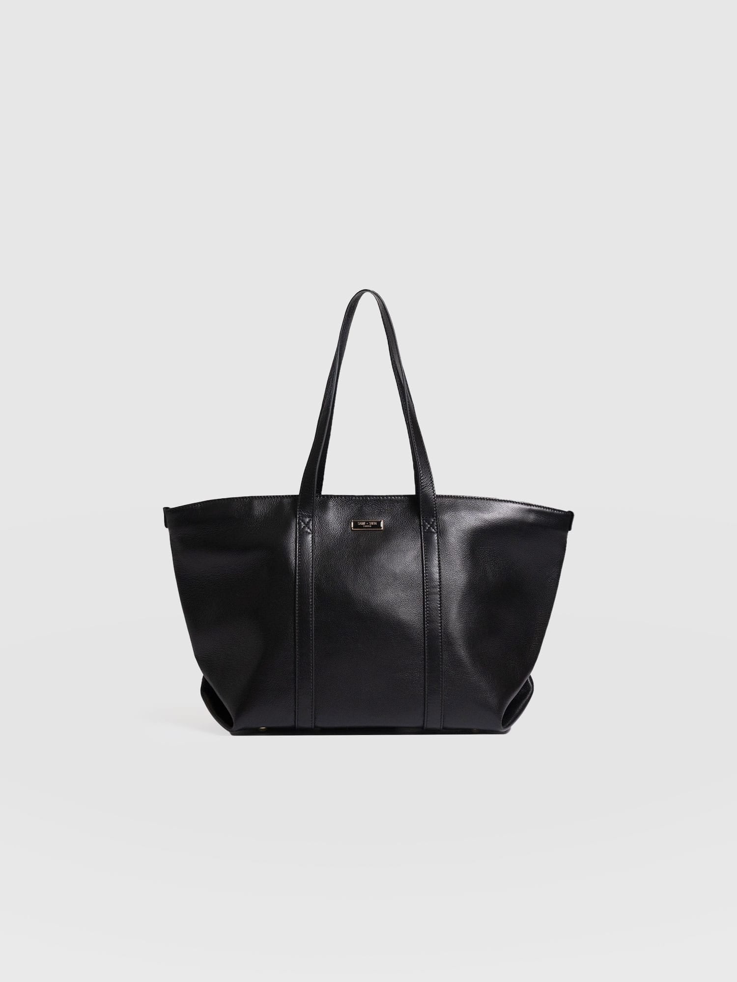 Kara Shopper Bag - Black Leather - Women's Handbags | Saint + Sofia® EU