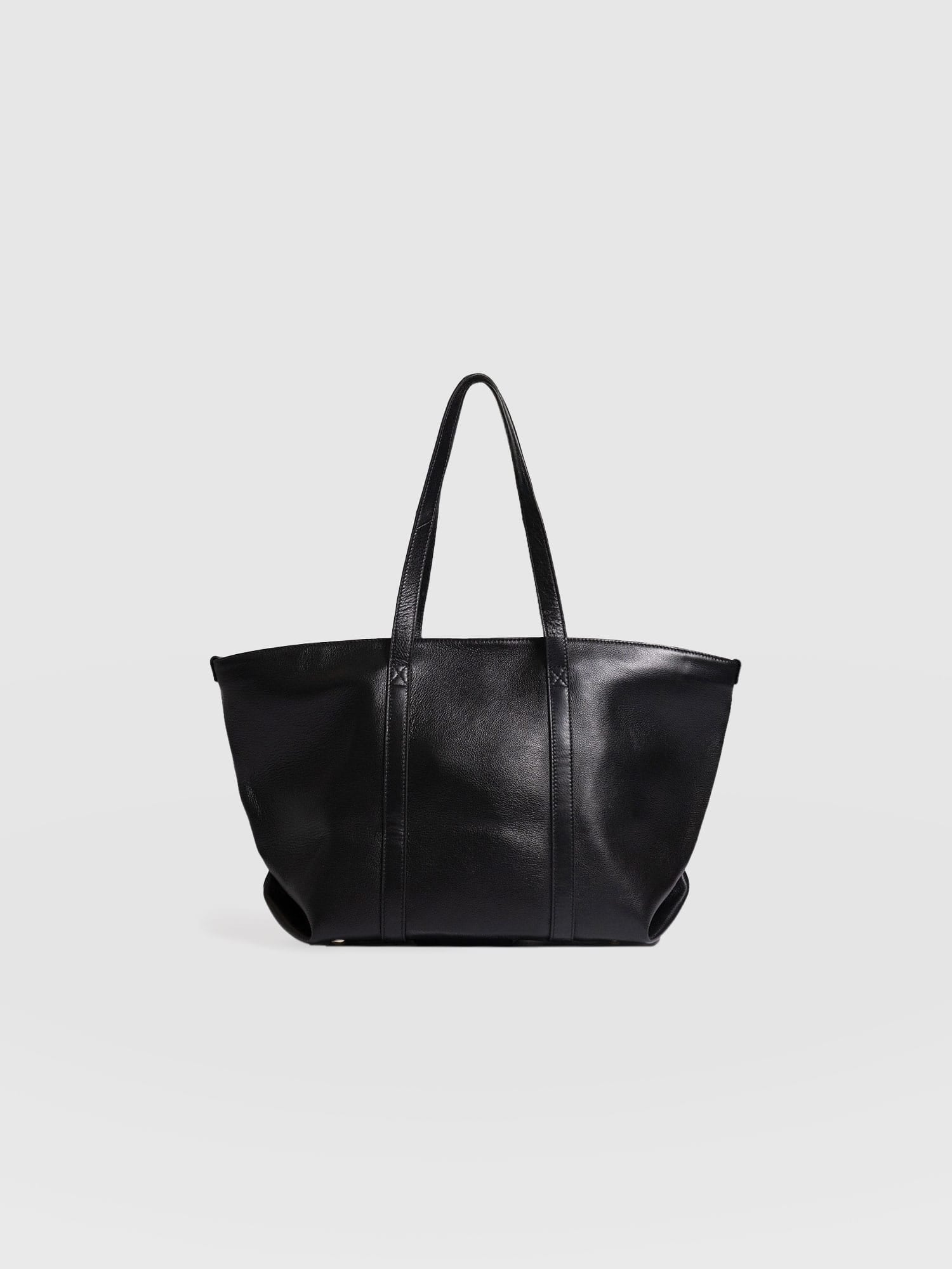Kara Shopper Bag - Black Leather - Women's Handbags | Saint + Sofia® EU