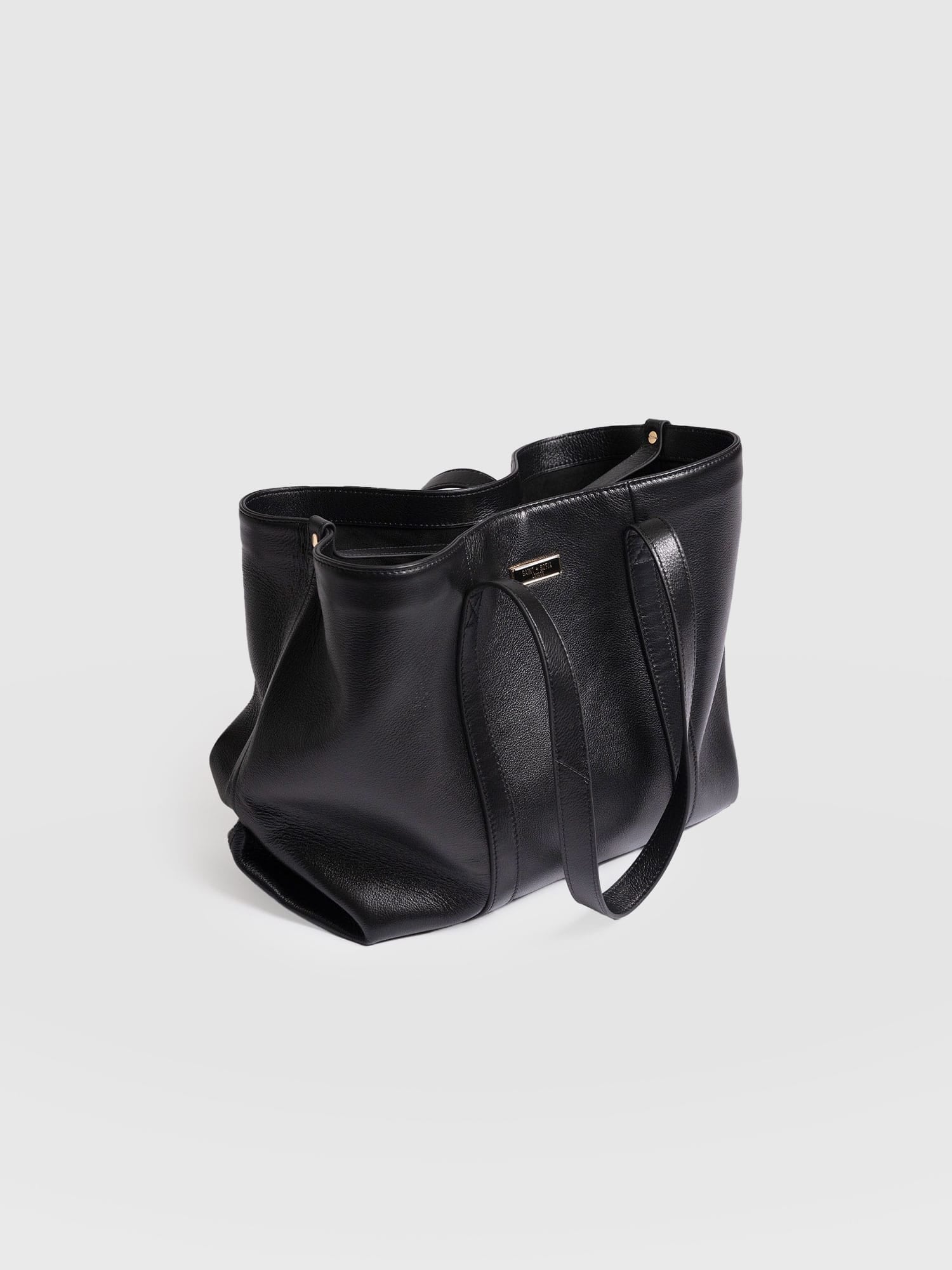 Kara Shopper Bag - Black Leather - Women's Handbags | Saint + Sofia® EU