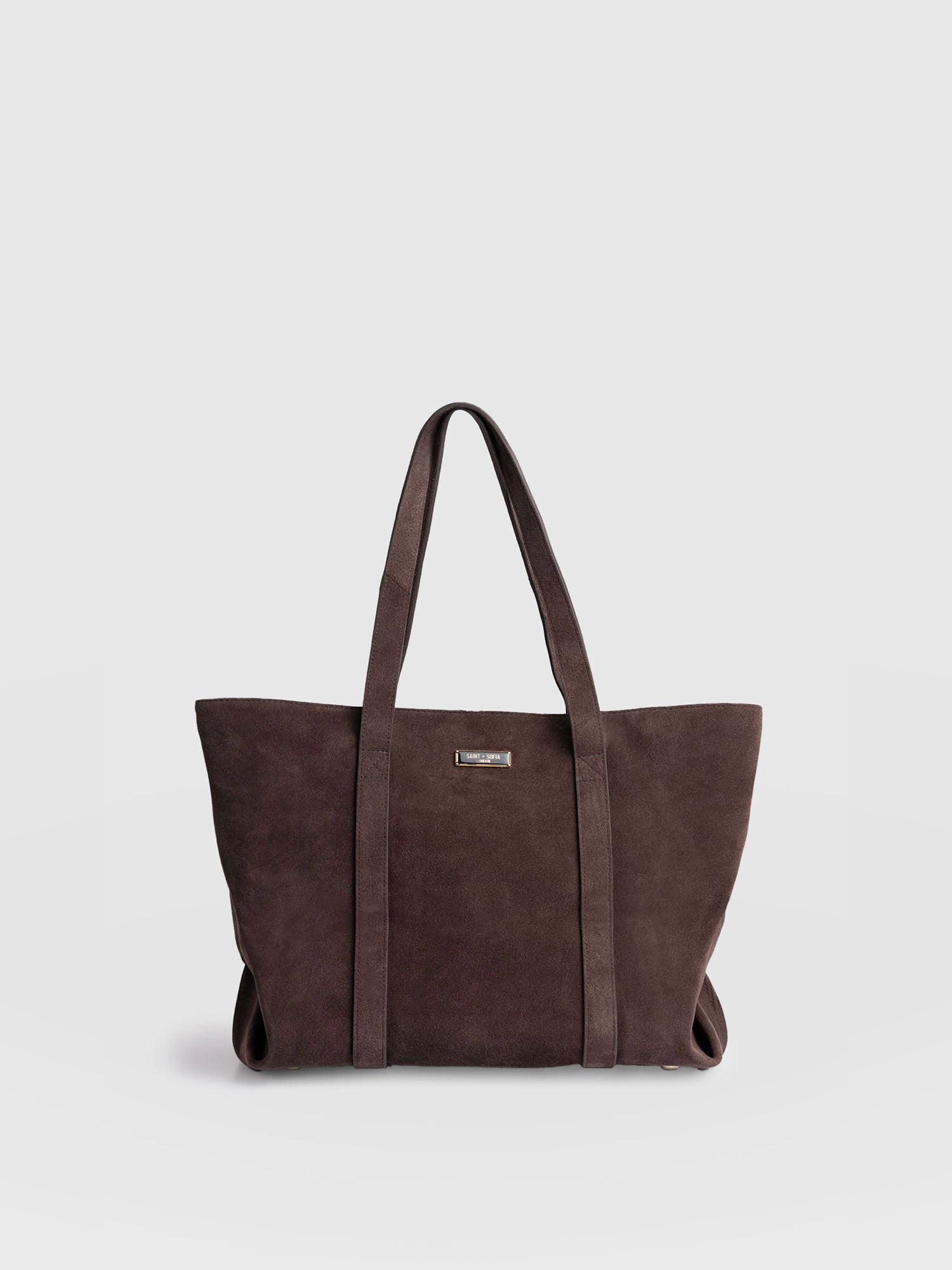 Kara Shopper Bag Brown Suede - Women's Bags | Saint + Sofia® EU