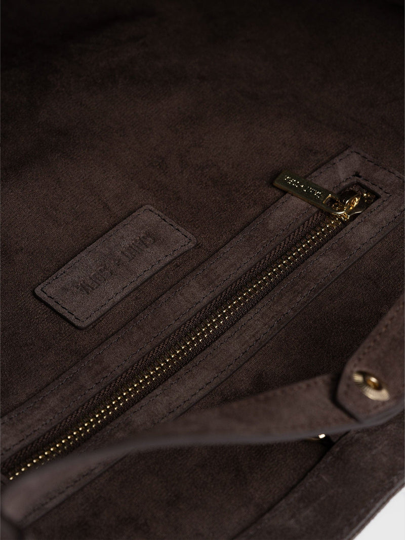 Kara Shopper Bag Brown Suede - Women's Bags | Saint + Sofia® EU
