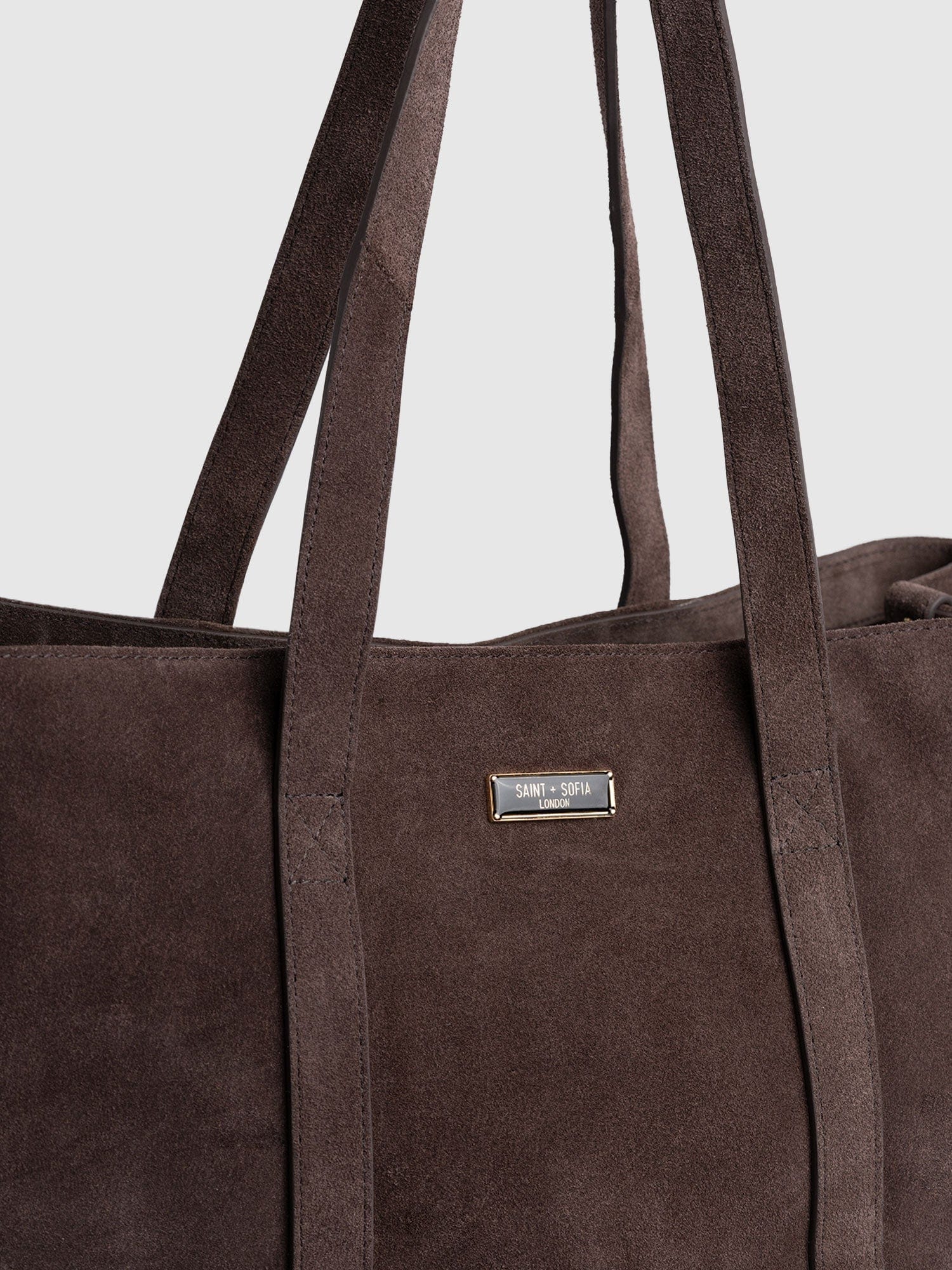 Kara Shopper Bag Brown Suede - Women's Bags | Saint + Sofia® EU