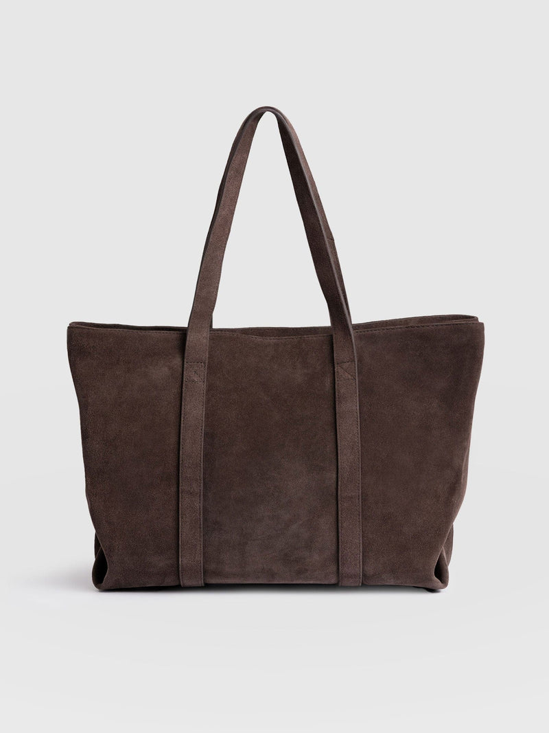 Kara Shopper Bag Brown Suede - Women's Bags | Saint + Sofia® EU