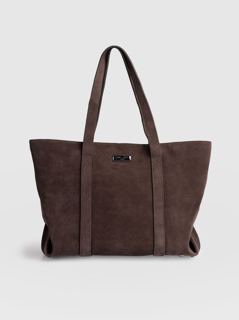 Kara Shopper Bag Brown Suede - Women's Bags | Saint + Sofia® EU