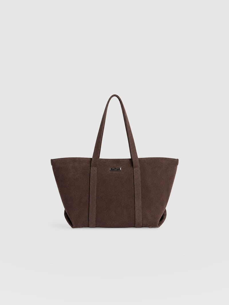 Kara Shopper Bag Brown Suede - Women's Bags | Saint + Sofia® EU