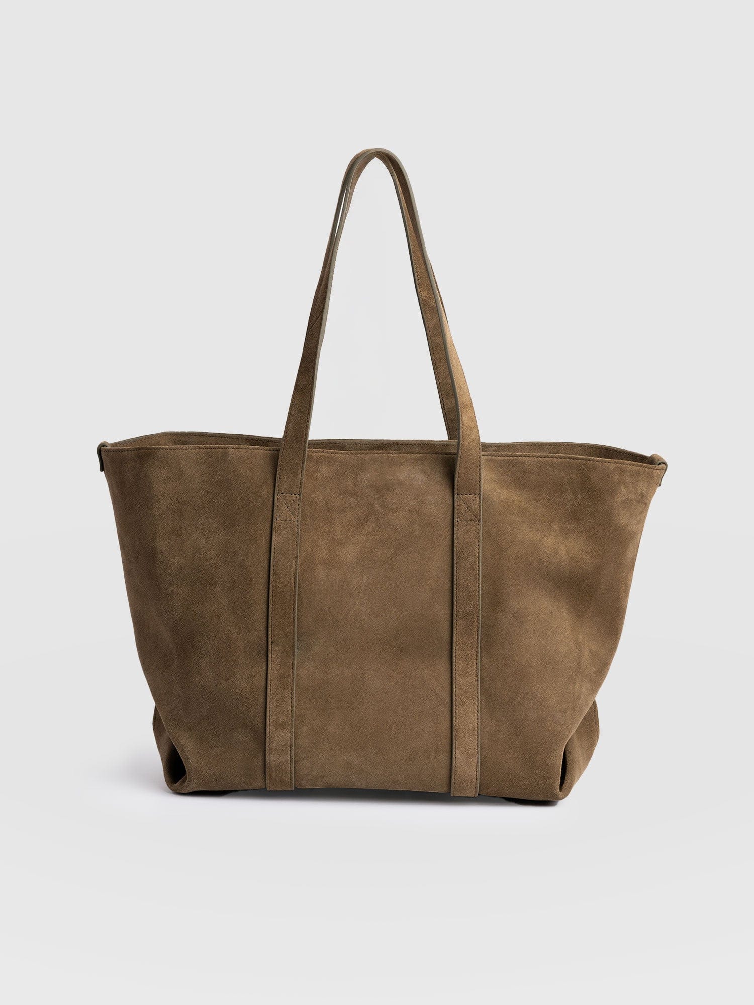 Kara Shopper Bag Khaki Suede - Women's Bags | Saint + Sofia® EU