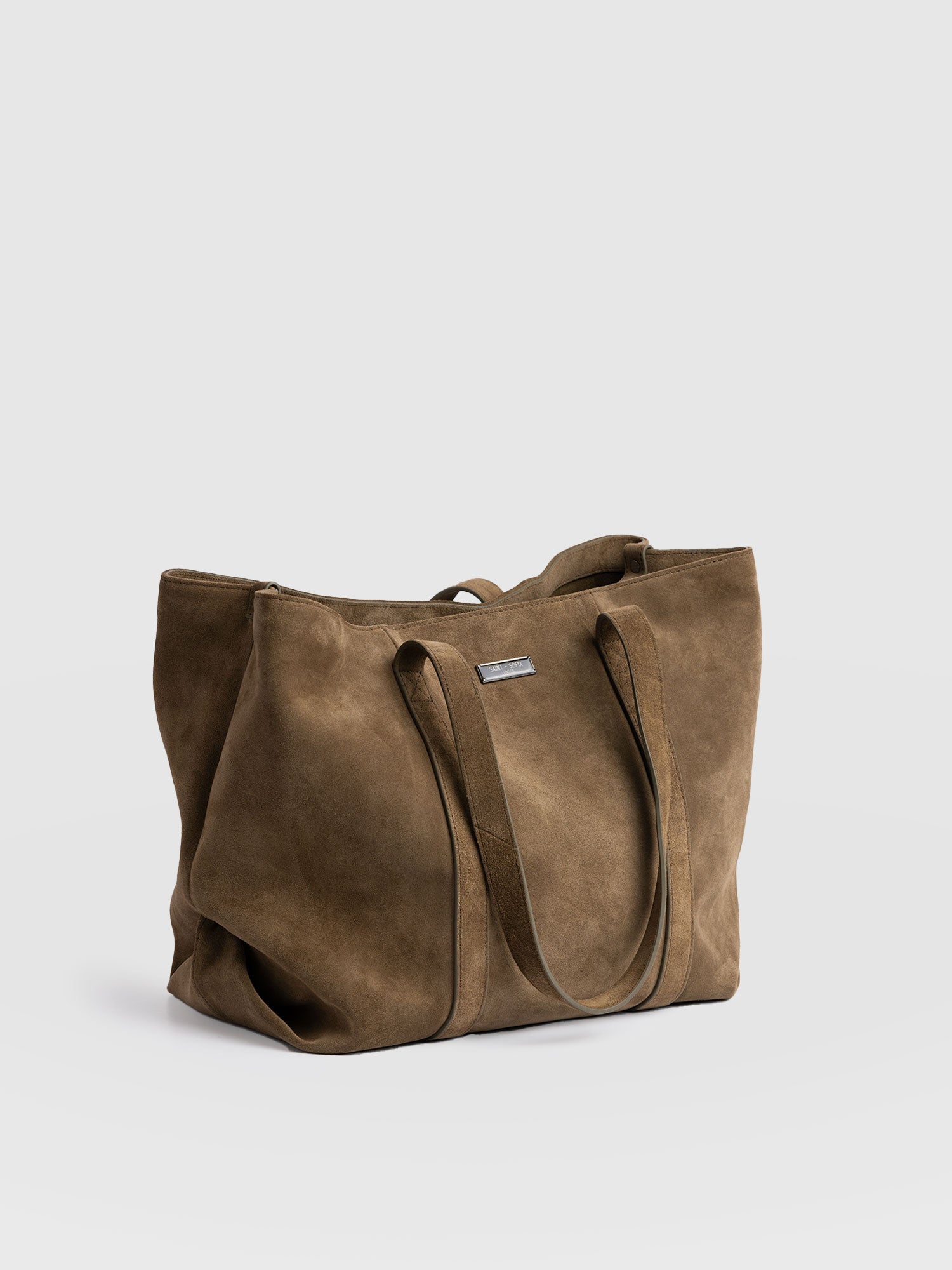 Kara Shopper Bag Khaki Suede - Women's Bags | Saint + Sofia® EU
