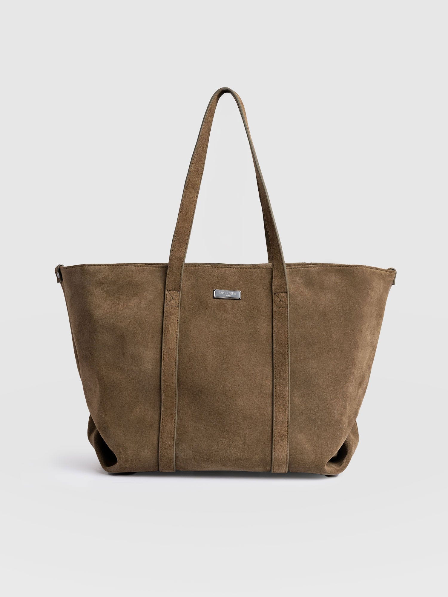 Kara Shopper Bag Khaki Suede - Women's Bags | Saint + Sofia® EU